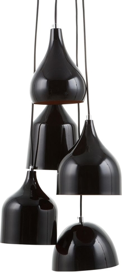 Изображение Lampa wiszca Beliani Lampa wiszca 5 kloszy metalowa czarna SAVIO