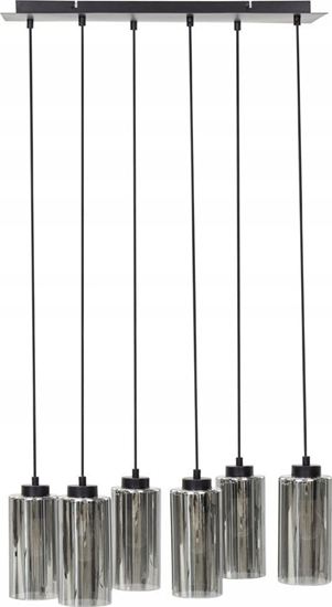 Изображение Lampa wiszca Beliani Lampa wiszca 6-punktowa szklana szara PURIRI