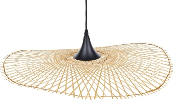 Изображение Lampa wiszca Beliani Lampa wiszca bambusowa 60 cm jasne drewno FLOYD