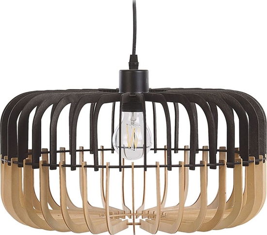 Picture of Lampa wiszca Beliani Lampa wiszca jasne drewno czarny SOUS