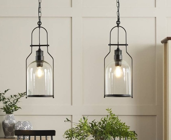 Picture of Lampa wiszca Beliani Lampa wiszca metalowa czarna BASHILO!