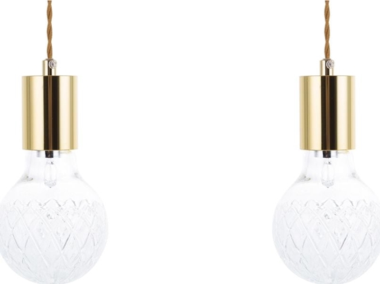 Picture of Lampa wiszca Beliani Zestaw 2 lamp wiszcych szklanych zoty ANZA