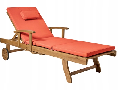 Picture of Leak ogrodowy z poduszk JAVA PREMIUM Drewno akacjowe Czerwony