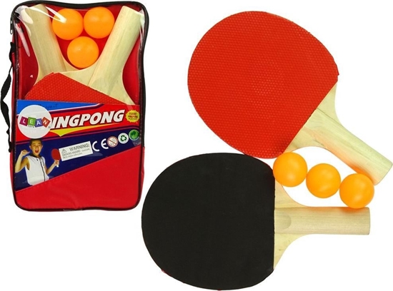 Изображение Lean Sport Drewniane Paletki Do Ping Ponga 3 Piki Pokrowiec