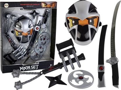 Изображение LeanToys Ninja Zestaw Wojownika Miecz Maska Shuriken Dyski Pazury Kicie