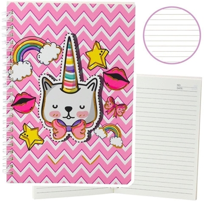 Picture of LeanToys Notatnik A5/60K linia Jednoroec z kokard róowy