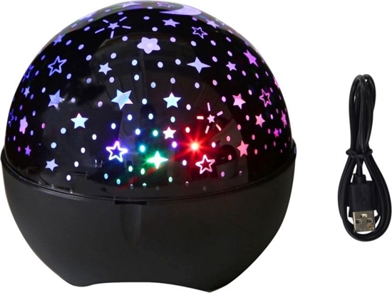 Picture of LeanToys Projektor Gwiazd Lampka Nocna Gonik 2w1 Czarny