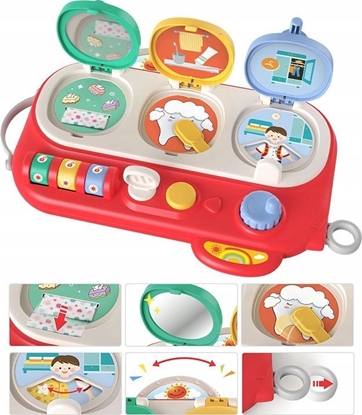 Изображение LeanToys Tablica Edukacyjna Dla Maych Odkrywców Kreatywna Sensoryczna Czerwona