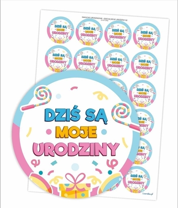 Attēls no LearnHow Naklejki urodzinowe - Dzi s moje urodziny 24szt