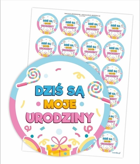 Изображение LearnHow Naklejki urodzinowe - Dzi s moje urodziny 24szt