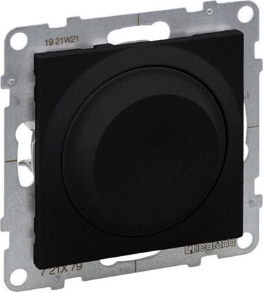 Attēls no Legrand SUNO - ciemniacz obrotowy - 240 V~ - 50 Hz - 5 - 75 W ( 10 lamp maks.) dla lamp LED z opcj ciemniania - bez zacisku neutralnego, Czarny - Legrand 721479 himp