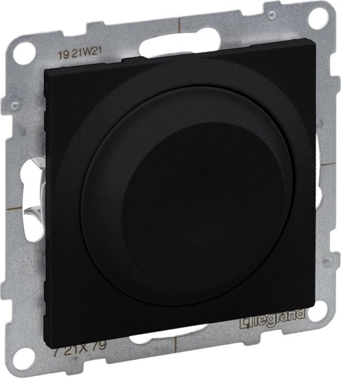 Picture of Legrand SUNO - ciemniacz obrotowy - 240 V~ - 50 Hz - 5 - 75 W ( 10 lamp maks.) dla lamp LED z opcj ciemniania - bez zacisku neutralnego, Czarny - Legrand 721479 himp