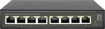 Attēls no Level One LevelOne GES-2108 tīkla pārslēgs Vadīts L2 Gigabit Ethernet (10/100/1000) Melns