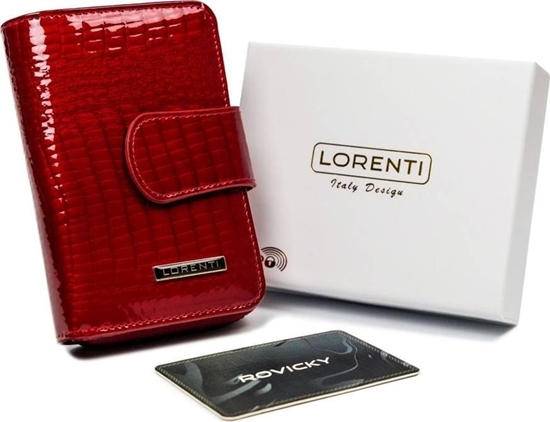 Изображение Lorenti Kup Przydasie LORENTI Pionowy, zapinany portfel damski z lakierowanej skóry naturalnej  Lorenti