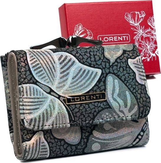 Picture of Lorenti Portmonetka Damska Ze Skóry Naturalnej Ze Wzorem Motyli