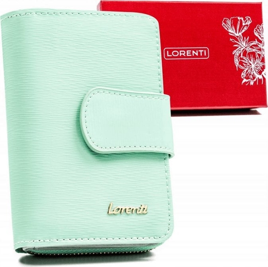 Изображение Lorenti Skórzany portfel damski w orientacji pionowej zamykany na zatrzask - Lorenti NoSize