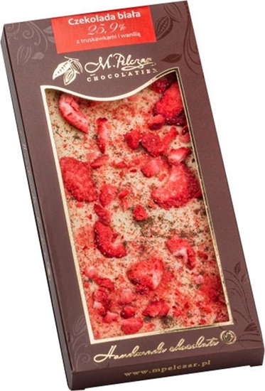 Изображение M.Pelczar Chocolatier Czekolada biaa z truskawk i wanili 85 g