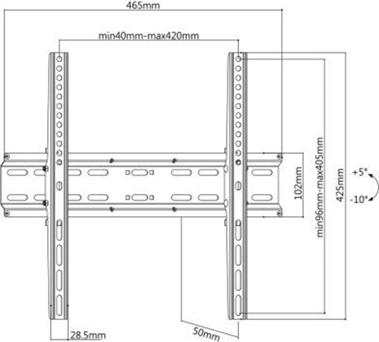 Изображение Maclean Uchwyt do telewizora lub monitora max VESA 400x400, 32-70", 45kg, czarny, MC-748A + 6057