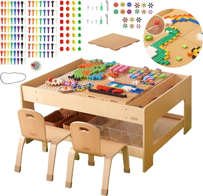 Picture of Masterkidz Drewniany Stó Edukacyjny + Akcesoria Stem Wall + 135 Klocków