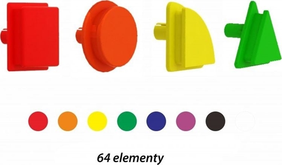 Picture of Masterkidz MASTERKIDZ Zestaw Koeczki w ksztacie figur geometrycznych 64szt do tablic STEM