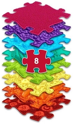 Picture of Mata Sensoryczna Ortopedyczna Zestaw 8w1 Rainbow 8 Puzzli Sensoryka Muffik / Rainbow / Mfk-079