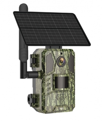 Attēls no Mednieku kamera ar Saules paneli : Litija akumulatori : 16MP : 4G GSM : PIR ar AI : Android, iOS