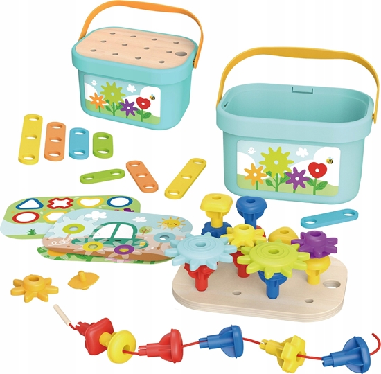 Picture of ML WOOPIE GREEN Konstrukcyjny BOX Motoryczny Montessori 12w1 FSC