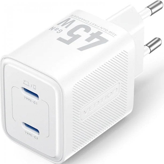 Picture of MOBILE CHARGER WALL 45W USB-C/2P WHITE FEFW0-EU VENTION