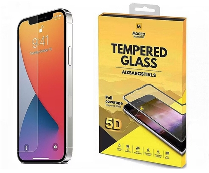 Attēls no Mocco Full Glue Signature Edition Tempered Glass Full Coverage with Frame Apple iPhone 12 Pro Max Black