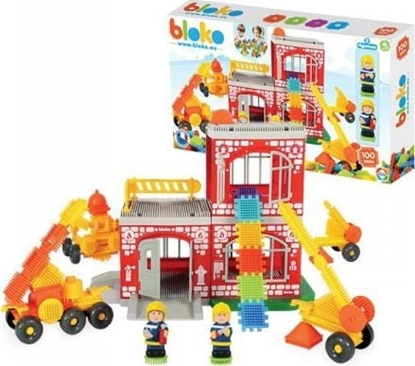 Picture of Mochtoys MOCHTOYS Klocki Jeyki Pin Bricks STRA POARNA w Kartonie 100 el. + 2 Figurki