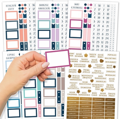 Изображение Naklejek do planerów i Bullet Journal 7 arkuszy