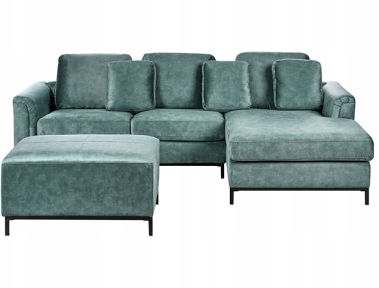 Picture of Naronik dla 5 osób OSLO Welur Lazurowy z otoman Lewostronny