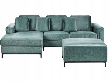 Picture of Naronik dla 5 osób OSLO Welur Lazurowy z otoman Prawostronny