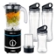 Attēls no Noveen Noveen SB2000 Sport Blender 500W 6 Blades + Pulse + Grinder 2x600ml + 300ml Bottles BPA-Free Black