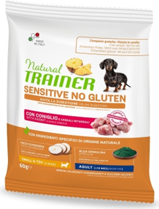 Picture of NT DOG SENSITIVE NO GLUTEN ADULT MINI RABBIT 60G - PILNVĒRTĪGA BEZ GLUTĒNA AR TRUŠA GAĻU UN PILNGRAUDU GRAUDAUGIEM MAZU/ĻOTI MAZU ŠĶIRŅU PIEAUGUŠIEM SUŅIEM