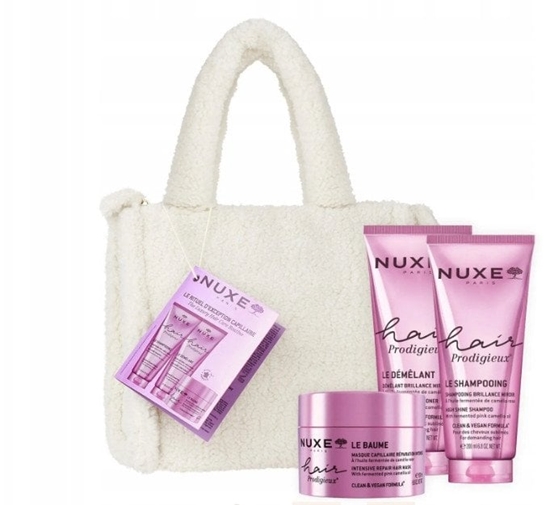 Picture of NUXE_SET Hair Prodigieux szampon wygadzajcy 200ml +  odywka wygadzajca uatwiajca rozczesywanie 200ml + 3-minutowa maska do wosów 200ml + kosmetyczka