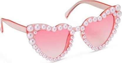 Изображение Okulary serduszka z perami róowy