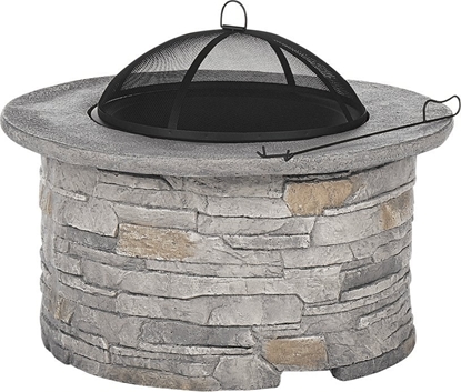 Picture of Palenisko ogrodowe Beliani Palenisko ogrodowe z grillem betonowe szare TAMBORA