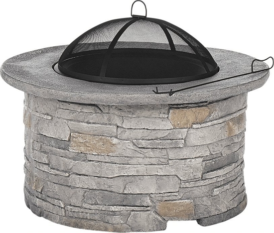 Picture of Palenisko ogrodowe Beliani Palenisko ogrodowe z grillem betonowe szare TAMBORA