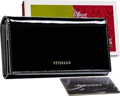 Attēls no Peterson Czarny portfel damski skórzany z akcentem  Peterson NoSize