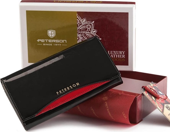 Picture of Peterson Czarny portfel damski skórzany z akcentem Peterson NoSize