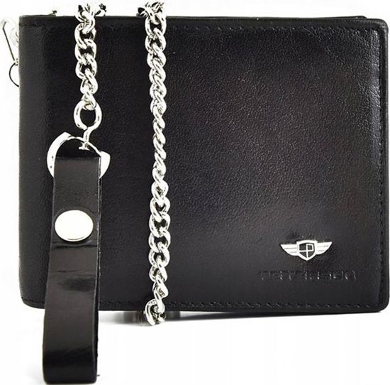 Picture of Peterson Czarny, skórzany portfel mski z acuchem Peterson NoSize