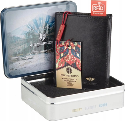 Picture of Peterson Duy portfel mski czarny ze skóry naturalnej, bez zapicia Peterson NoSize