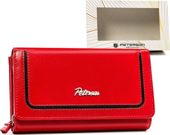 Изображение Peterson Duy, skórzany portfel damski na zatrzask i suwak - Peterson NoSize