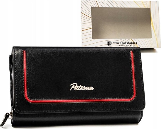 Picture of Peterson Duy, skórzany portfel damski na zatrzask i suwak - Peterson NoSize
