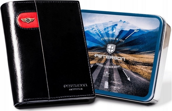 Изображение Peterson Duy, Skórzany Portfel Mski Bez Zapicia