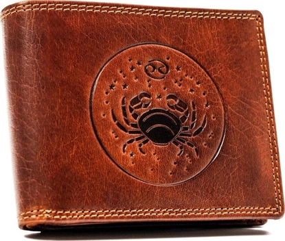 Изображение Peterson Duy, skórzany portfel mski z toczeniem przedstawiajcym znak zodiaku - Peterson NoSize