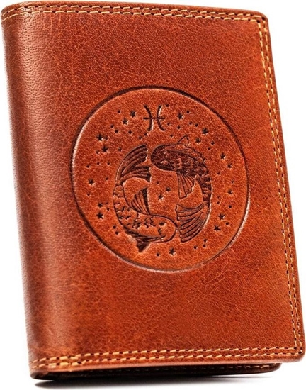 Изображение Peterson Duy, skórzany portfel mski z wytoczonym znakiem zodiaku - NoSize