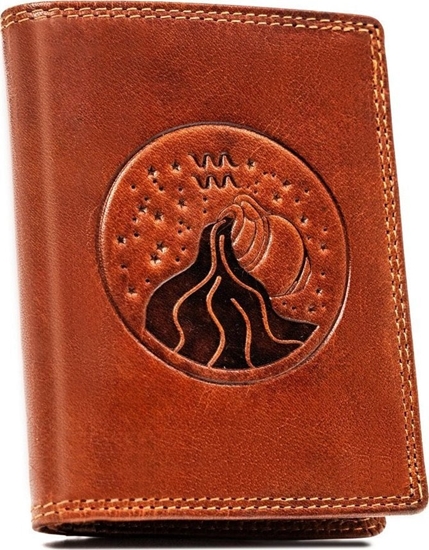 Изображение Peterson Duy, skórzany portfel mski z wytoczonym znakiem zodiaku - Peterson NoSize
