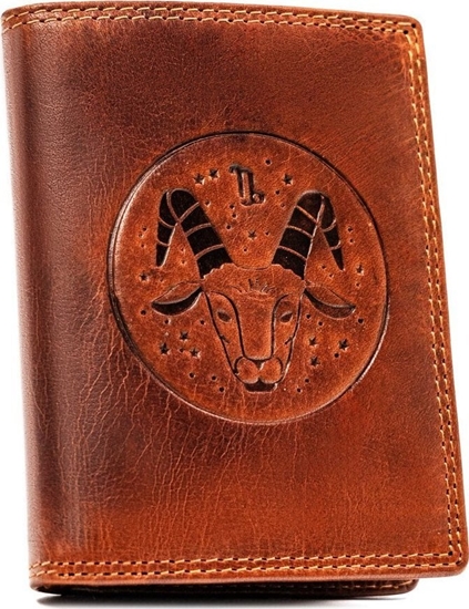 Изображение Peterson Duy, skórzany portfel mski z wytoczonym znakiem zodiaku - Peterson NoSize